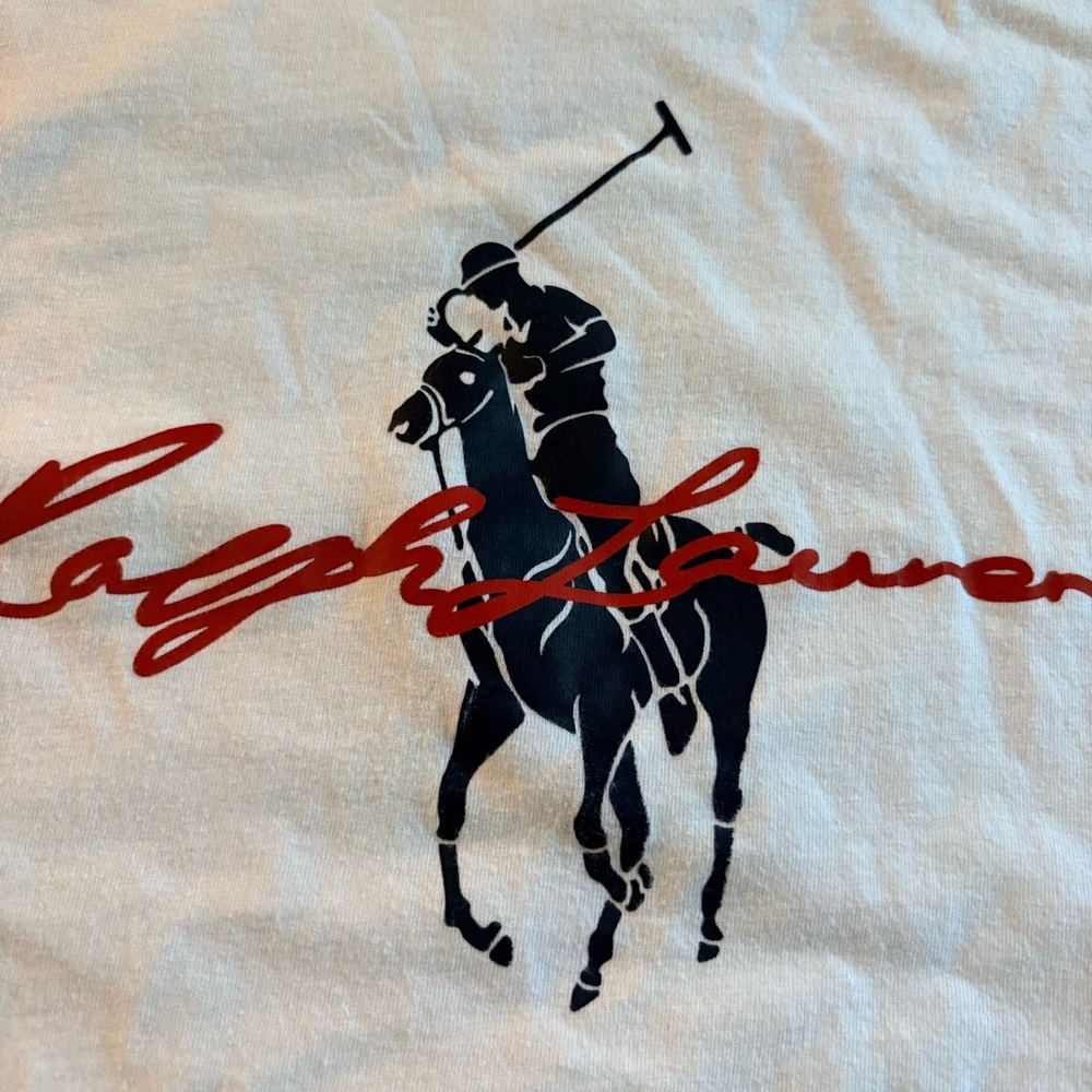Polo Ralph Lauren Big Pony White T-Shirt Men's Large EUC Classic Preppy Sporty - Picture 4 of 6